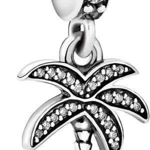 Pandora Sparkling Palm Tree Dangle Charm Sterling Silver